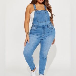 Women's Denim Stretch Overalls Adj Strap Distressed Jumpsuit Skinny Fit Plus 3X